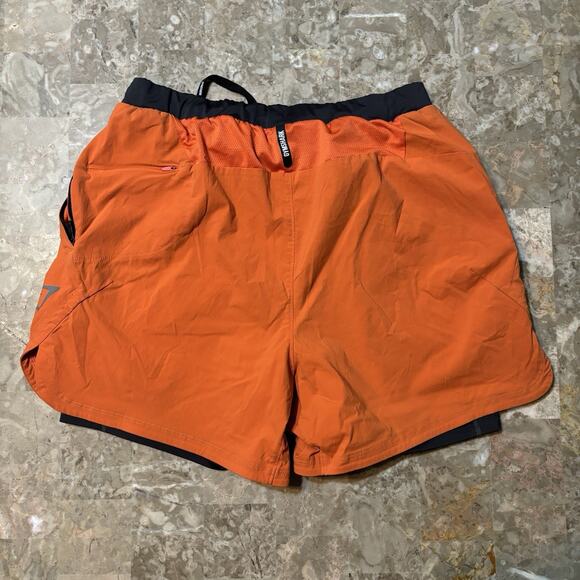 Gymshark Shorts Mens Medium Orange Speed Evolve 5” Lined Woven Performance - Picture 11 of 12